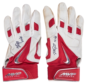 2014 Mike Trout MVP Season Game Used and Signed Nike MVP Elite Pro Batting Gloves (Anderson LOA & JT Sports)